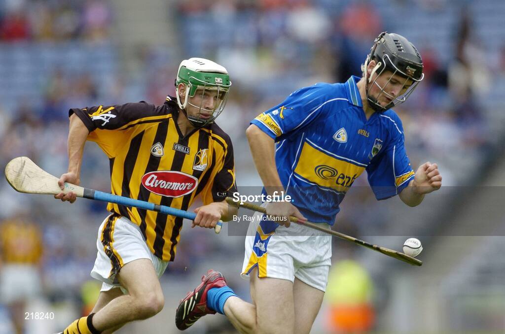 13 August 2006; Patrick Bourke, Tipperary, in action against John Fitzpatrick,  Kilkenny. All-Ireland Minor Hurling Championship, Semi-Final, Kilkenny v Tipperary, Croke Park, Dublin. Picture credit; Ray McManus / SPORTSFILE