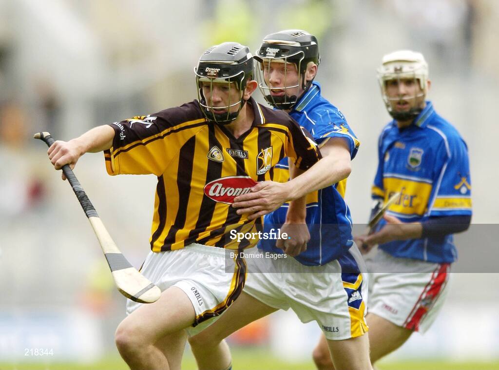 13 August 2006; David Langton, Kilkenny, in action against Thomas McGrath, Tipperary. All-Ireland Minor Hurling Championship, Semi-Final, Kilkenny v Tipperary, Croke Park, Dublin. Picture credit; Damien Eagers / SPORTSFILE