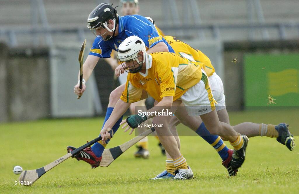 19 August 2006; Barry McFail, Antrim, in action against Darragh Egan, Tipperary. Erin All-Ireland U21 Hurling Championship Semi-Final, Tipperary v Antrim, Parnell Park, Dublin. Picture credit; Ray Lohan / SPORTSFILE