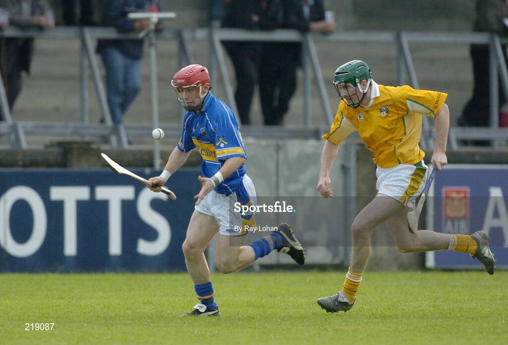 19 August 2006; Ryan O'Dwyer, Tipperary, in action against Donal MacNaughton, Antrim. Erin All-Ireland U21 Hurling Championship Semi-Final, Tipperary v Antrim, Parnell Park, Dublin. Picture credit; Ray Lohan / SPORTSFILE