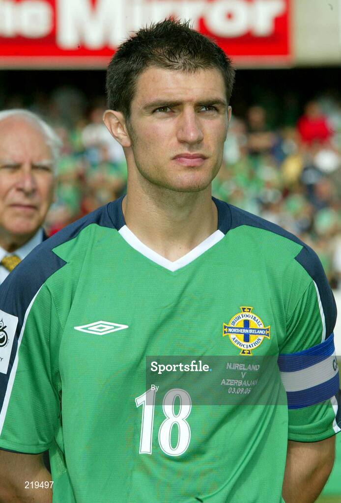 3 September 2005; Aaron Hughes, Northern Ireland. 2006 FIFA World Cup Qualifier, Northern Ireland v Azerbaijan, Windsor Park, Belfast. Picture credit; Oliver McVeigh / SPORTSFILE