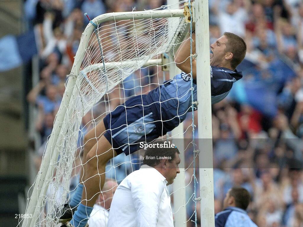 27 August 2006; Conal Keaney, Dublin, celebrates scoring his side's first goal. Bank of Ireland All-Ireland Senior Football Championship Semi-Final, Dublin v Mayo, Croke Park, Dublin. Picture credit; Brian Lawless / SPORTSFILE