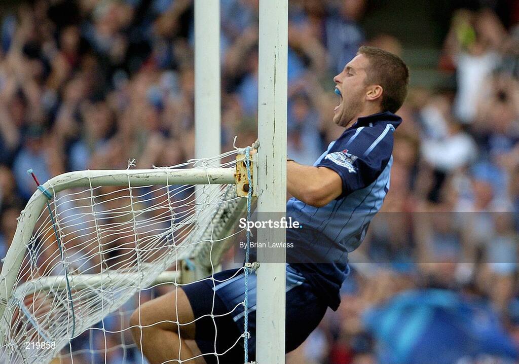 27 August 2006; Conal Keaney, Dublin, celebrates scoring his side's first goal. Bank of Ireland All-Ireland Senior Football Championship Semi-Final, Dublin v Mayo, Croke Park, Dublin. Picture credit; Brian Lawless / SPORTSFILE