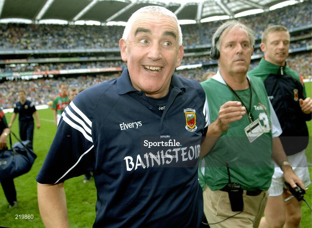 27 August 2006; Mayo manager Mickey Moran reacts after the match. Bank of Ireland All-Ireland Senior Football Championship Semi-Final, Dublin v Mayo, Croke Park, Dublin. Picture credit; Brian Lawless / SPORTSFILE