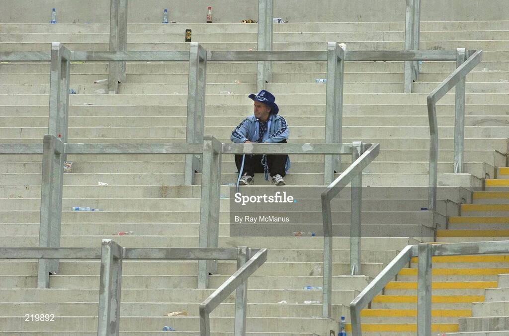 27 August 2006; A lone Dublin supporter on Hill 16 after the game. Bank of Ireland All-Ireland Senior Football Championship Semi-Final, Dublin v Mayo, Croke Park, Dublin. Picture credit; Ray McManus / SPORTSFILE