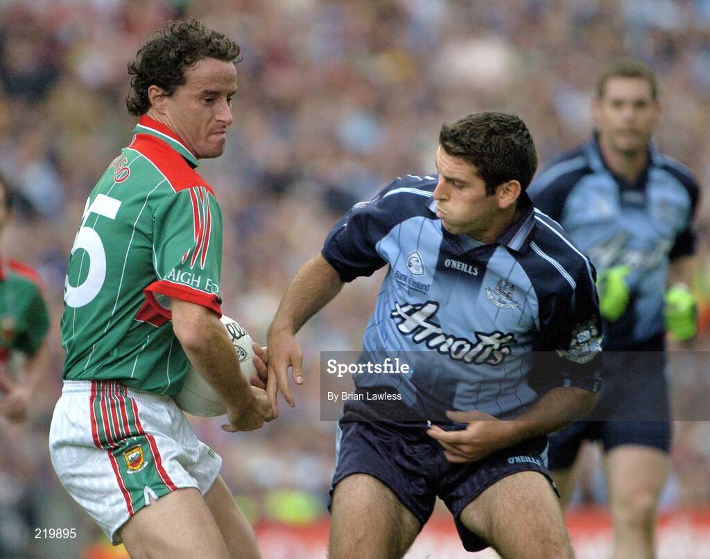 27 August 2006; Kevin O'Neill, Mayo, in action against David Henry, Dublin. Bank of Ireland All-Ireland Senior Football Championship Semi-Final, Dublin v Mayo, Croke Park, Dublin. Picture credit; Brian Lawless / SPORTSFILE
