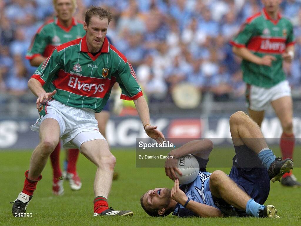 27 August 2006; Conal Keaney, Dublin, in action against James Nallen, Mayo. Bank of Ireland All-Ireland Senior Football Championship Semi-Final, Dublin v Mayo, Croke Park, Dublin. Picture credit; Damien Eagers / SPORTSFILE