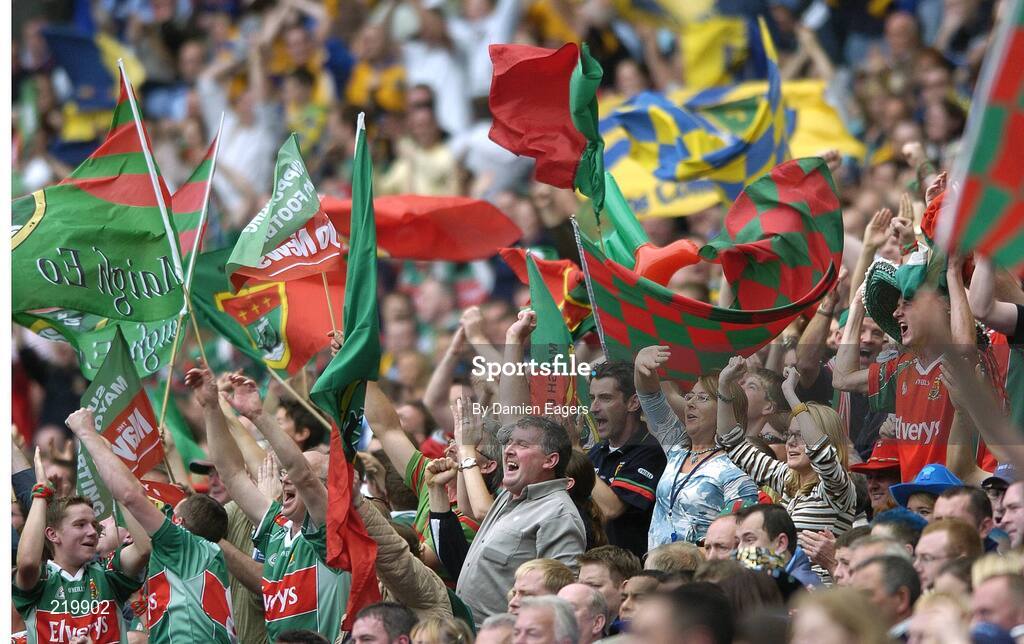 27 August 2006; Mayo supporters cheer on their team. Bank of Ireland All-Ireland Senior Football Championship Semi-Final, Dublin v Mayo, Croke Park, Dublin. Picture credit; Damien Eagers / SPORTSFILE