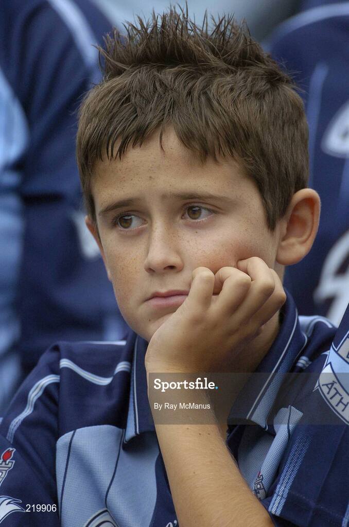 27 August 2006; A Dublin fan near the end of the game. Bank of Ireland All-Ireland Senior Football Championship Semi-Final, Dublin v Mayo, Croke Park, Dublin. Picture credit; Ray McManus / SPORTSFILE