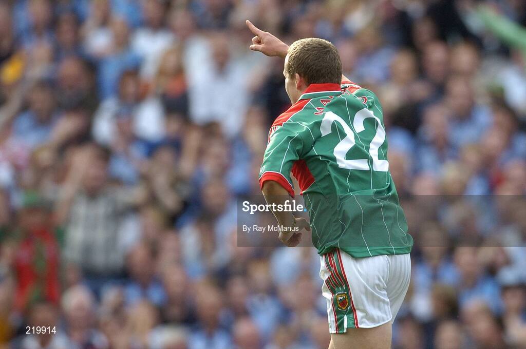 27 August 2006; Andy Moran celebrates his goal for Mayo. Bank of Ireland All-Ireland Senior Football Championship Semi-Final, Dublin v Mayo, Croke Park, Dublin. Picture credit; Ray McManus / SPORTSFILE
