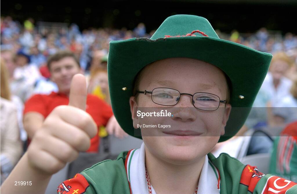 27 August 2006; Mayo supporter Eoin Kenny, from Roundford, Co. Mayo, before the match. Bank of Ireland All-Ireland Senior Football Championship Semi-Final, Dublin v Mayo, Croke Park, Dublin. Picture credit; Damien Eagers / SPORTSFILE