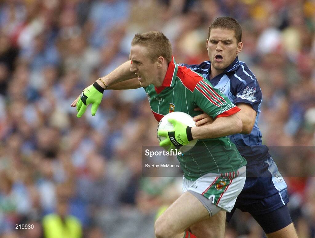 27 August 2006; David Heaney, Mayo, in action against Conal Keaney, Dublin. Bank of Ireland All-Ireland Senior Football Championship Semi-Final, Dublin v Mayo, Croke Park, Dublin. Picture credit; Ray McManus / SPORTSFILE