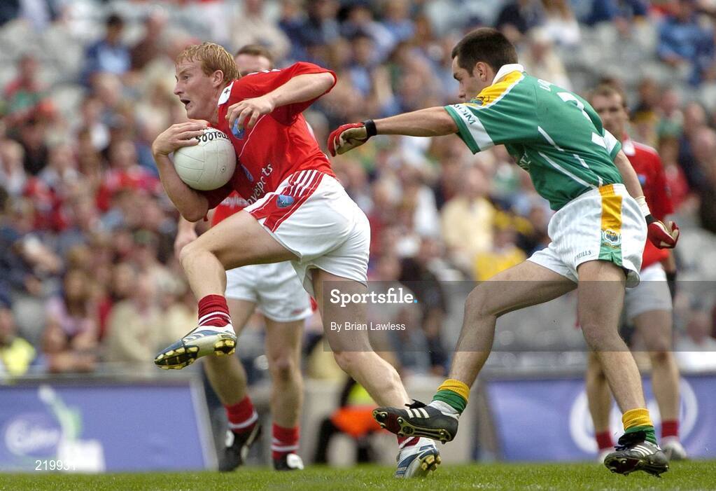 27 August 2006; J.P. Rooney, Louth, in action against John McKeon, Leitrim. Tommy Murphy Cup Final, Louth v Leitrim, Croke Park, Dublin. Picture credit; Brian Lawless / SPORTSFILE