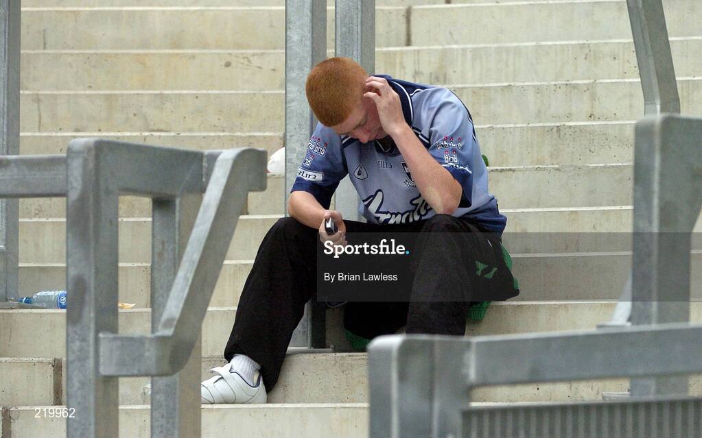 27 August 2006; A Dublin fan after the match. Bank of Ireland All-Ireland Senior Football Championship Semi-Final, Dublin v Mayo, Croke Park, Dublin. Picture credit; Brian Lawless / SPORTSFILE