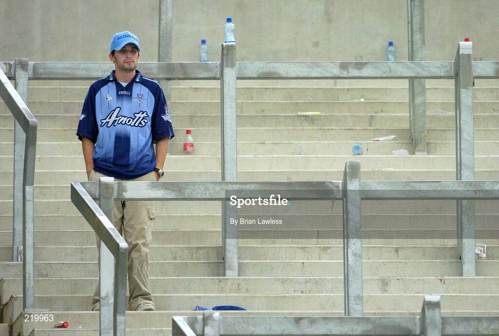 27 August 2006; A Dublin fan after the match. Bank of Ireland All-Ireland Senior Football Championship Semi-Final, Dublin v Mayo, Croke Park, Dublin. Picture credit; Brian Lawless / SPORTSFILE