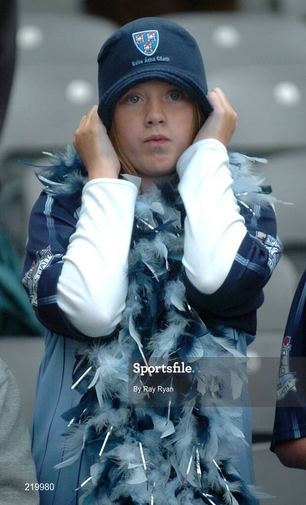27 August 2006; A young Dublin fan after the game. Bank of Ireland All-Ireland Senior Football Championship Semi-Final, Dublin v Mayo, Croke Park, Dublin. Picture credit; Ray Ryan / SPORTSFILE