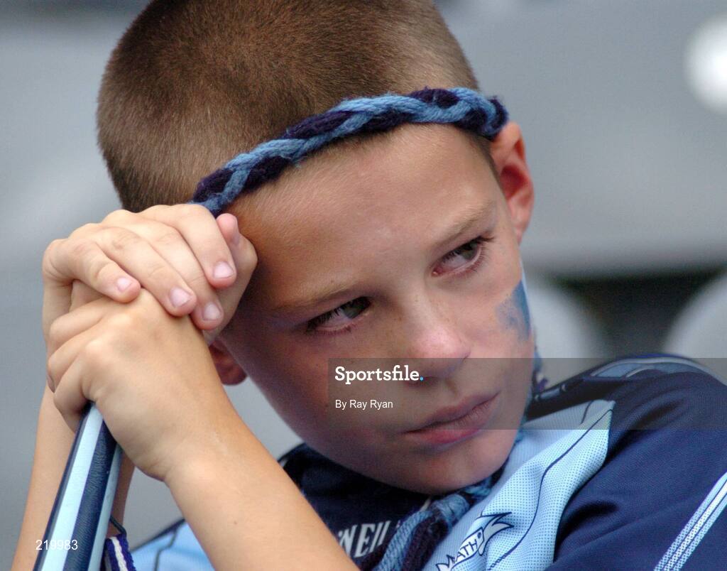 27 August 2006; A distraught young Dublin fan after the game. Bank of Ireland All-Ireland Senior Football Championship Semi-Final, Dublin v Mayo, Croke Park, Dublin. Picture credit; Ray Ryan / SPORTSFILE