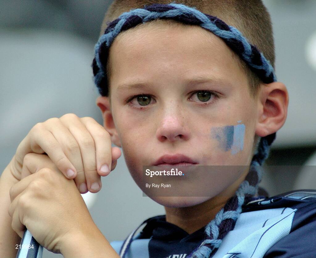 27 August 2006; A distraught young Dublin fan after the game. Bank of Ireland All-Ireland Senior Football Championship Semi-Final, Dublin v Mayo, Croke Park, Dublin. Picture credit; Ray Ryan / SPORTSFILE