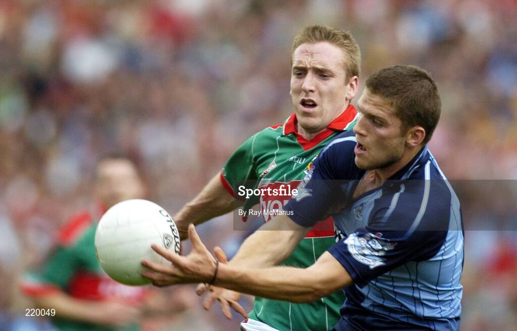27 August 2006; Conal Keaney, Dublin, in action against David Heaney, Mayo. Bank of Ireland All-Ireland Senior Football Championship Semi-Final, Dublin v Mayo, Croke Park, Dublin. Picture credit; Ray McManus / SPORTSFILE