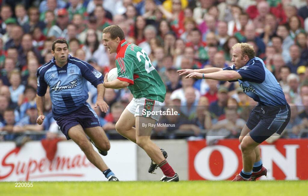 27 August 2006; Andy Moran, Mayo, in action against Shane Ryan, Dublin. Bank of Ireland All-Ireland Senior Football Championship Semi-Final, Dublin v Mayo, Croke Park, Dublin. Picture credit; Ray McManus / SPORTSFILE