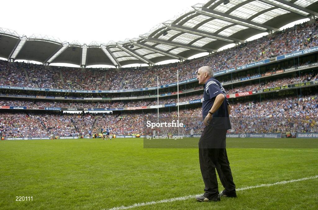 27 August 2006; Mayo manager Mickey Moran watches the closing minutes of the match. Bank of Ireland All-Ireland Senior Football Championship Semi-Final, Dublin v Mayo, Croke Park, Dublin. Picture credit; Damien Eagers / SPORTSFILE