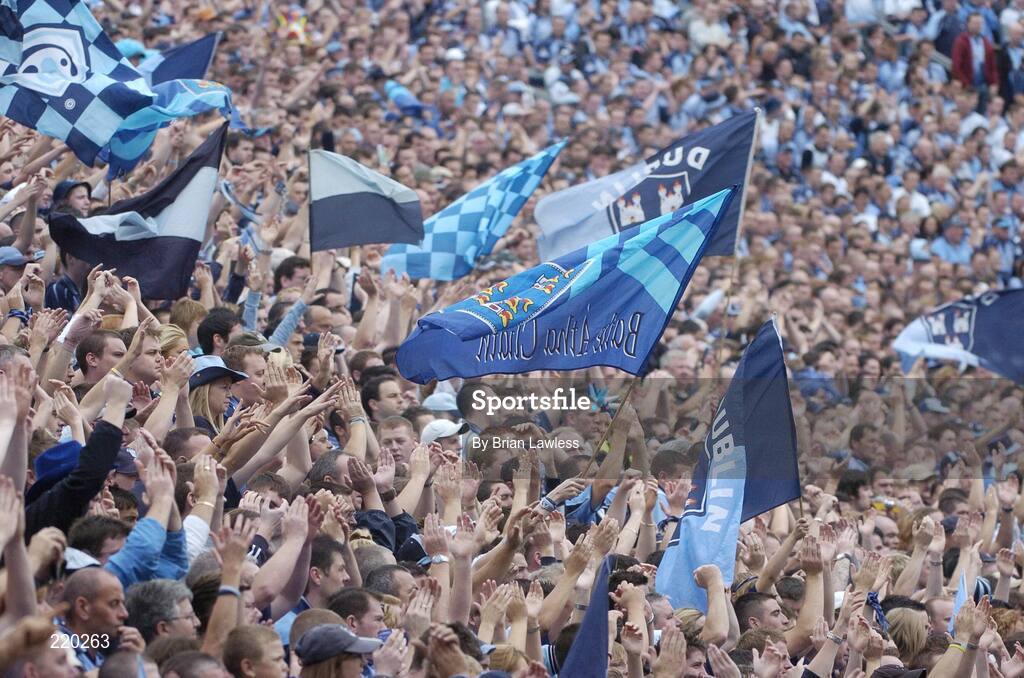 27 August 2006; Dublin supporters on Hill 16. Bank of Ireland All-Ireland Senior Football Championship Semi-Final, Dublin v Mayo, Croke Park, Dublin. Picture credit; Brian Lawless / SPORTSFILE