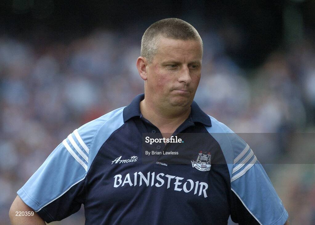 27 August 2006; A grim looking Dublin manager Paul Caffrey in the dying minutes of the match. Bank of Ireland All-Ireland Senior Football Championship Semi-Final, Dublin v Mayo, Croke Park, Dublin. Picture credit; Brian Lawless / SPORTSFILE
