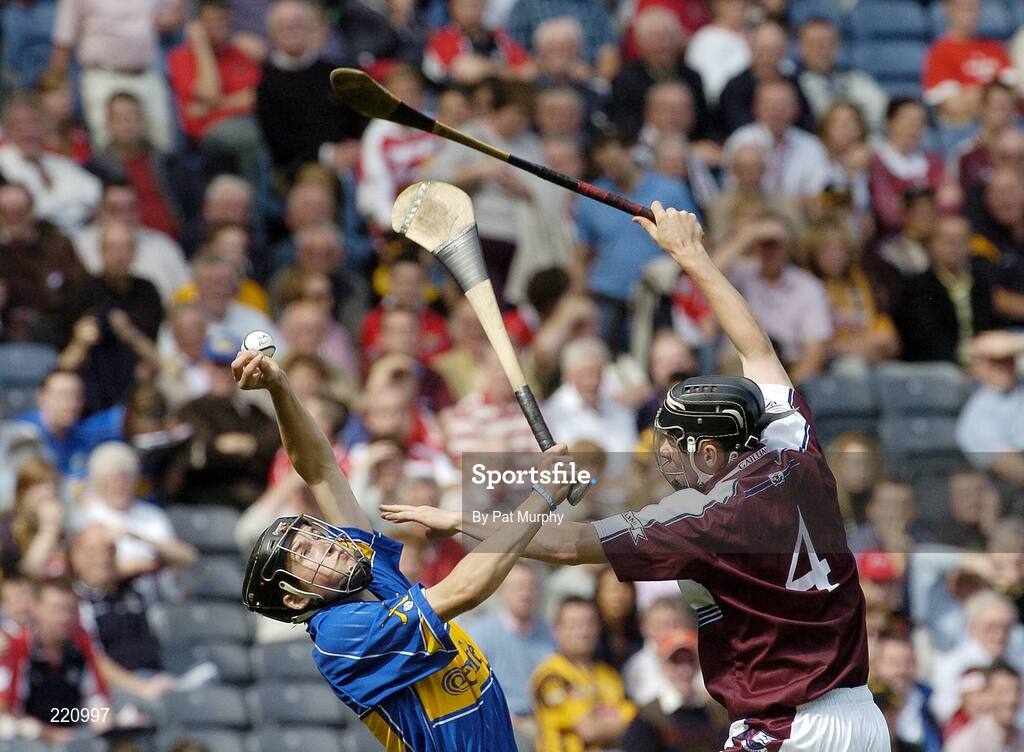 3 September 2006; Patrick Bourke, Tipperary, in action against Aidan Moylan, Galway. ESB All-Ireland Minor Hurling Championship Final, Galway v Tipperary, Croke Park, Dublin. Picture credit: Pat Murphy / SPORTSFILE