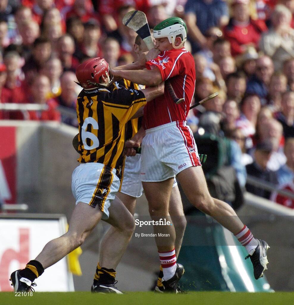 3 September 2006; Niall McCarthy, Cork, tussles with John Tennyson, Kilkenny. Guinness All-Ireland Senior Hurling Championship Final, Cork v Kilkenny, Croke Park, Dublin. Picture credit: Brendan Moran / SPORTSFILE