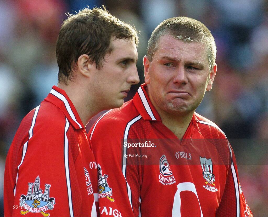 3 September 2006; Cork's Cian O'Connor, left, and Diarmuid O'Sullivan show their dissapointment after the final whistle. Guinness All-Ireland Senior Hurling Championship Final, Cork v Kilkenny, Croke Park, Dublin. Picture credit: Pat Murphy / SPORTSFILE