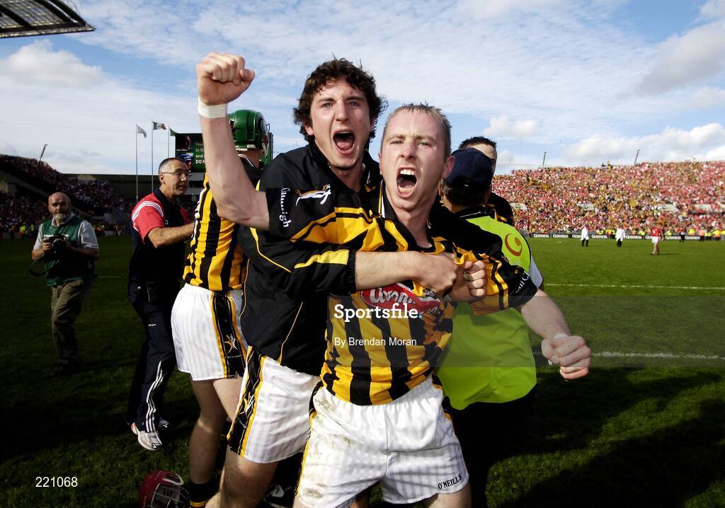3 September 2006; Kilkenny's Austin Murphy, left, and James 'Cha' Fitzpatrick celebrate after victory over Cork. Guinness All-Ireland Senior Hurling Championship Final, Cork v Kilkenny, Croke Park, Dublin. Picture credit: Brendan Moran / SPORTSFILE