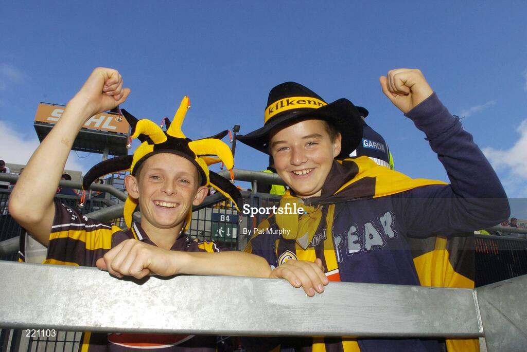 3 September 2006; Kilkenny supporters Paul Rockett, left, and Ross Kelly, from Slieverue, Kilkenny, show their support before the game. Guinness All-Ireland Senior Hurling Championship Final, Cork v Kilkenny, Croke Park, Dublin. Picture credit: Pat Murphy / SPORTSFILE