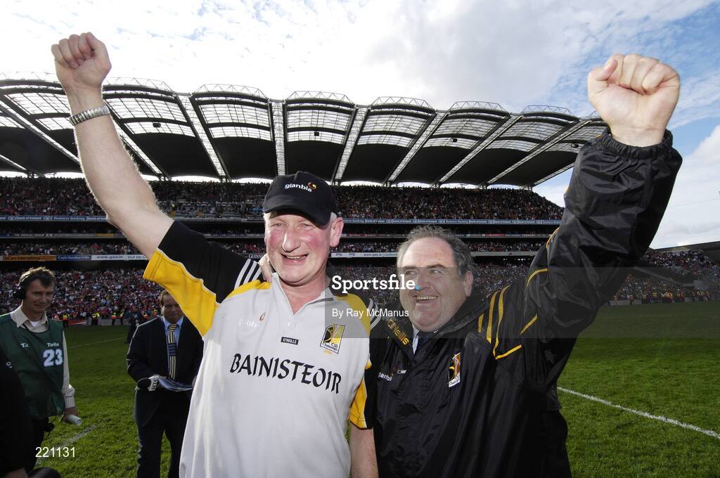 3 September 2006; Kilkenny manager Brian Cody celebrates with Co. Board Chairman Ned Quinn. Guinness All-Ireland Senior Hurling Championship Final, Cork v Kilkenny, Croke Park, Dublin. Picture credit: Ray McManus / SPORTSFILE