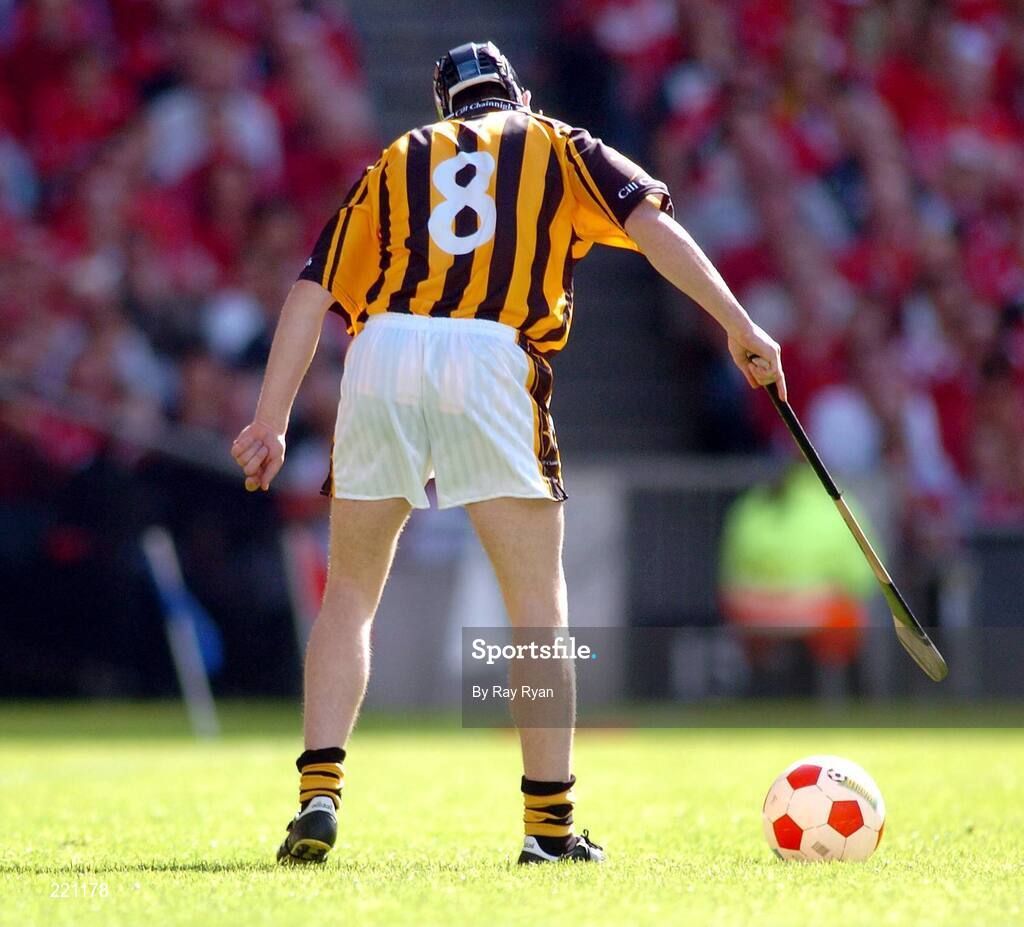3 September 2006; Derek Lyng, Kilkenny. beats away a ball from the pitch during the Guinness All-Ireland Senior Hurling Championship Final, Cork v Kilkenny, Croke Park, Dublin. Picture credit: Ray Ryan / SPORTSFILE