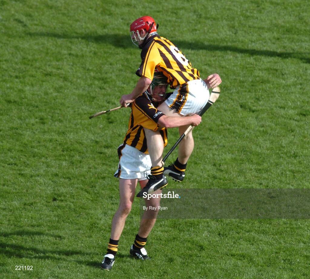 3 September 2006; Kilkenny players Eddie Brennan, left, and John Tennyson celebrate after the final whistle. Guinness All-Ireland Senior Hurling Championship Final, Cork v Kilkenny, Croke Park, Dublin. Picture credit: Ray Ryan / SPORTSFILE