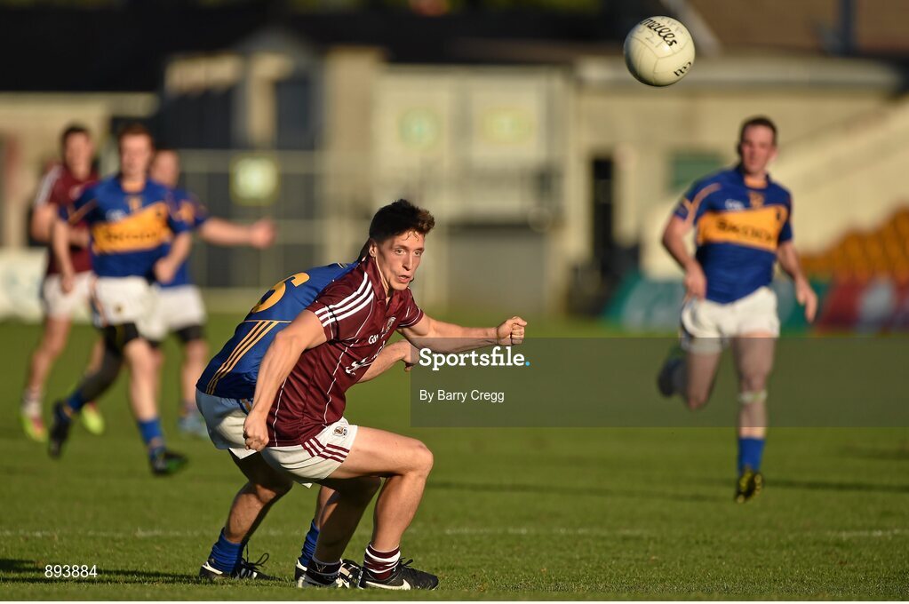 26 July 2014; Donal O'Neill, Galway, in action against Philip Austin, Tipperary. GAA Football All Ireland Senior Championship, Round 4A, Galway v Tipperary. O'Connor Park, Tullamore, Co. Offaly. Picture credit: Barry Cregg / SPORTSFILE