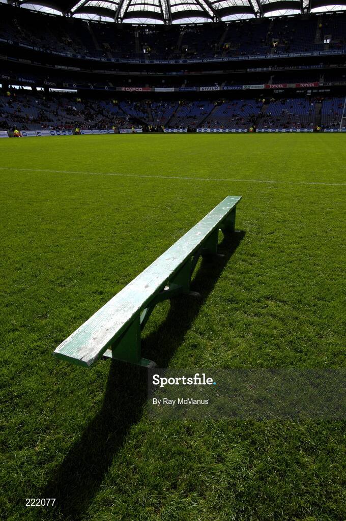 3 September 2006; The bench before the team photographs. ESB All-Ireland Minor Hurling Championship Final, Galway v Tipperary, Croke Park, Dublin. Picture credit: Ray McManus / SPORTSFILE
