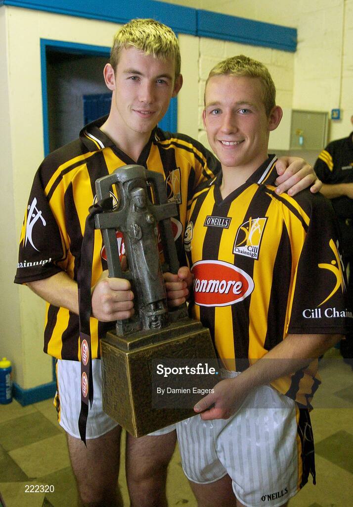 16 September 2006; Kilkenny players and brothers Paddy and Richie Hogan, right, celebrate with the Cashal Cross Trophy. Erin All-Ireland U21 Hurling Championship Final Replay, Tipperary v Kilkenny, Semple Stadium, Thurles. Picture credit: Damien Eagers / SPORTSFILE