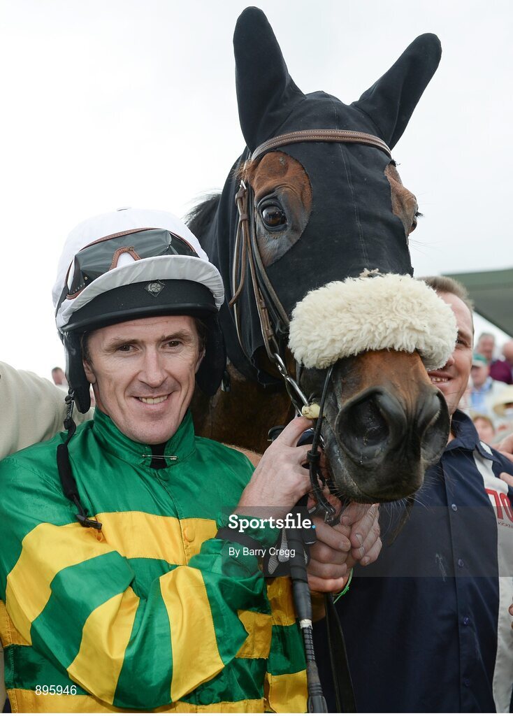 31 July 2014; Jockey Tony McCoy with Thomas Edison after winning the Guinness Galway Hurdle Handicap. Galway Racing Festival, Ballybrit, Co. Galway. Picture credit: Barry Cregg / SPORTSFILE