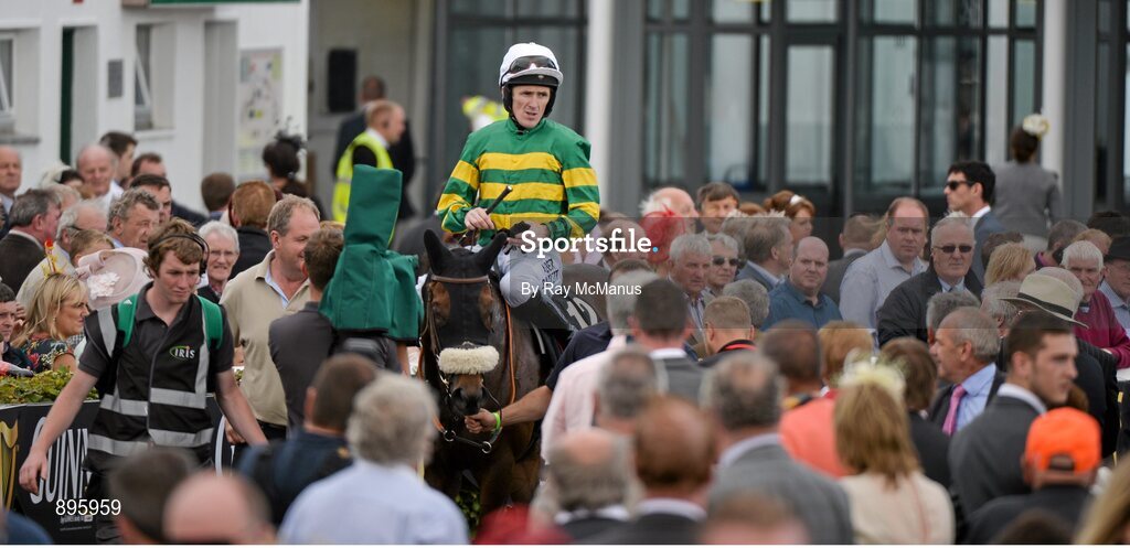 31 July 2014; Thomas Edison, with Tony McCoy up, after winning the Guinness Galway Hurdle Handicap. Galway Racing Festival, Ballybrit, Co. Galway. Picture credit: Ray McManus / SPORTSFILE