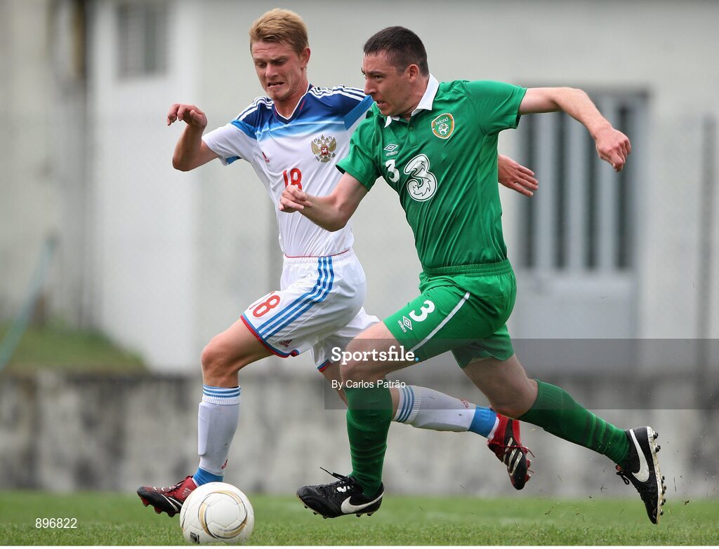 2 August 2014; Joseph Markey, Ireland, in action against Alexandre Kuligin, Russia. 2014 CPISRA Football 7-A-Side European Championship 3rd/4th Place Play-Off, Ireland v Russia, Maia, Portugal. Picture credit: Carlos Patrão / SPORTSFILE