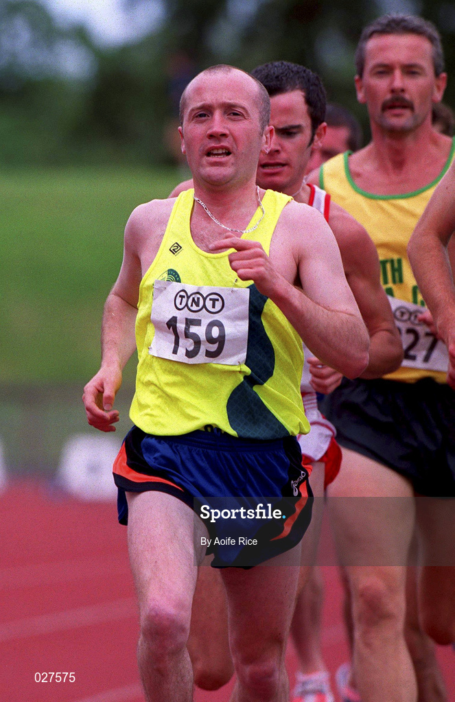 25 July 1999; Alan Merriman of Liffey Valley AC, 159, during the men's 5000m event during day two of the TNT Irish National Senior Track & Field Championships at Santry Stadium in Dublin. Photo by Aoife Rice/Sportsfile