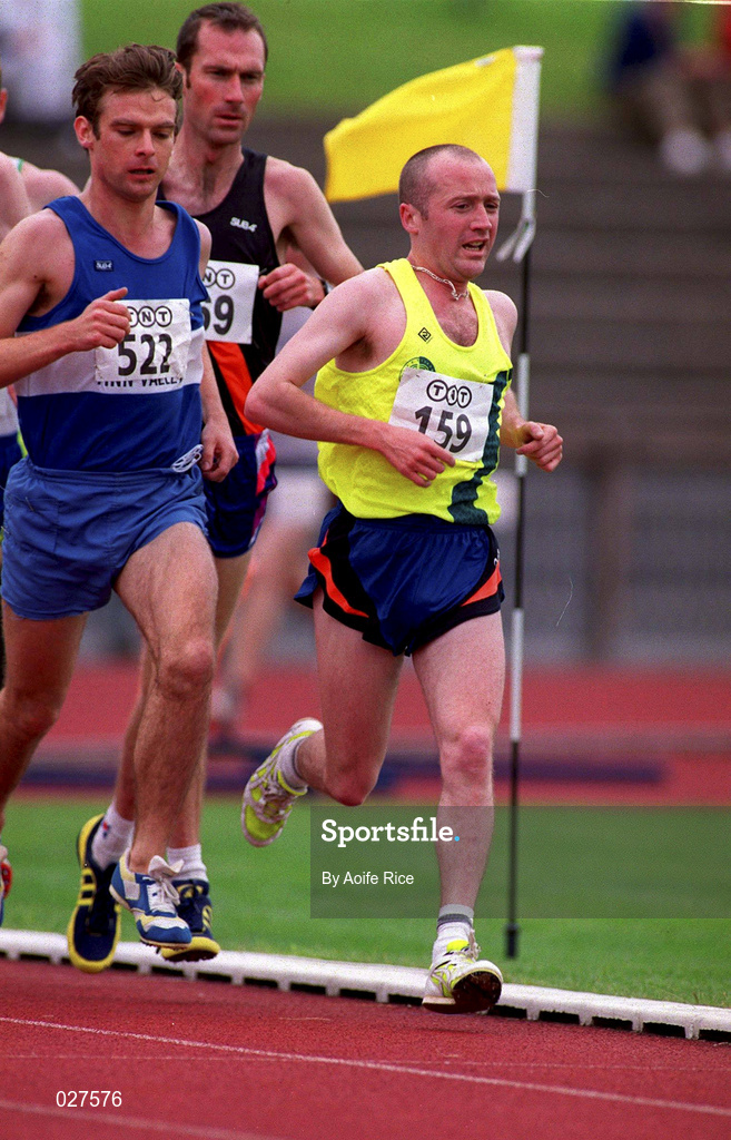 25 July 1999; Alan Merriman of Liffey Valley AC, 159, during the men's 5000m event during day two of the TNT Irish National Senior Track & Field Championships at Santry Stadium in Dublin. Photo by Aoife Rice/Sportsfile