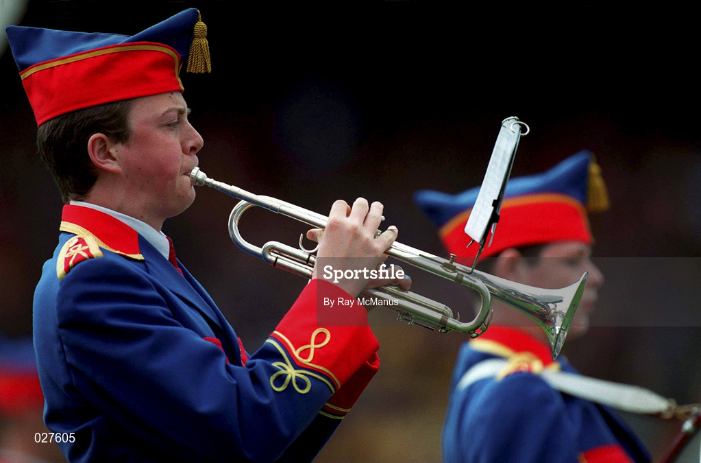 15 August 1999; A member of the Artane Boys Band prior to the Guinness All-Ireland Senior Hurling Championship Semi-Final match between Kilkenny and Clare at Croke Park in Dublin. Photo by Ray McManus/Sportsfile