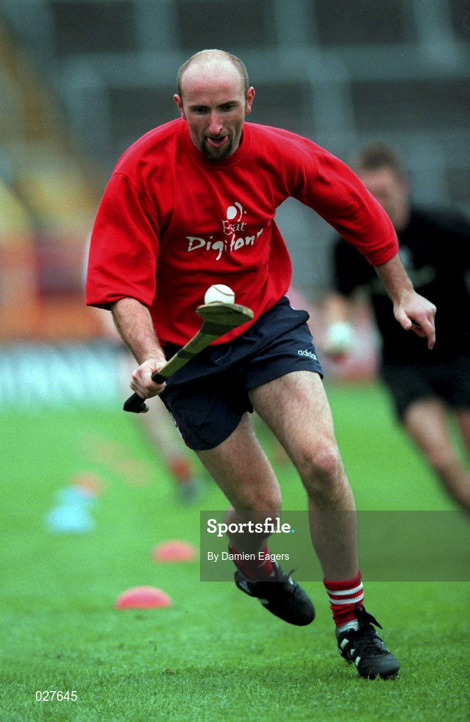 30 August 1999; Cork's Brian Corcoran during a training session, at Páirc Uí Chaoimh in Cork, in advance of the Guinness All-Ireland Senior Hurling Championship Final. Photo by Damien Eagers/Sportsfile