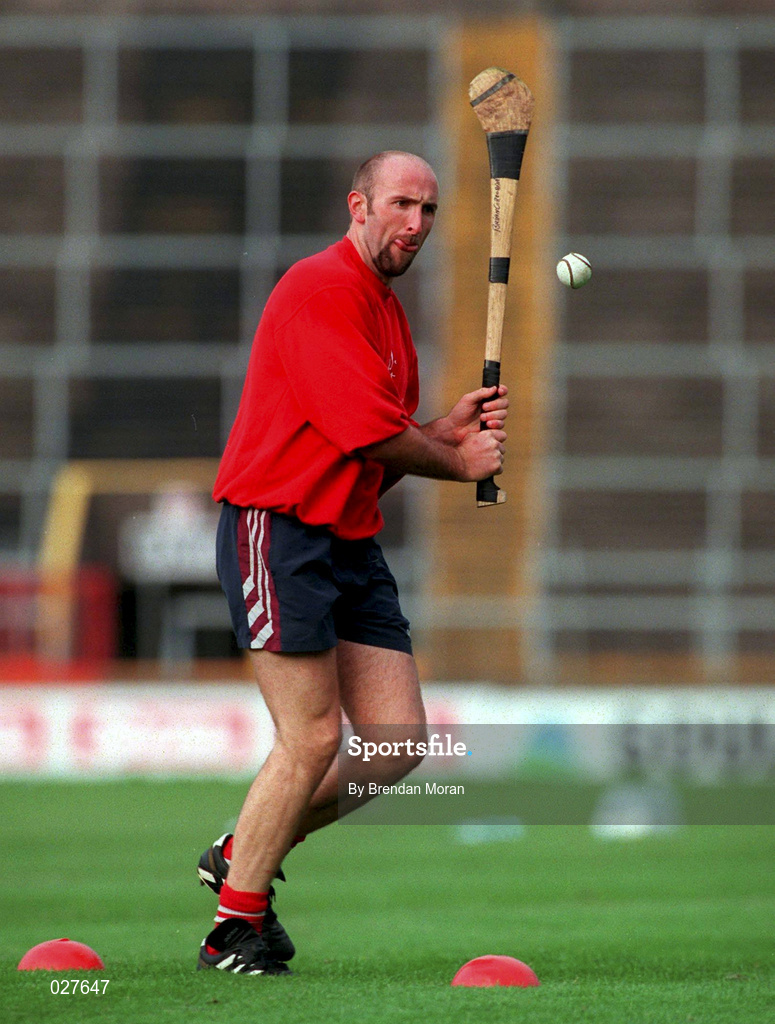 30 August 1999; Cork's Brian Corcoran during a training session, at Páirc Uí Chaoimh in Cork, in advance of the Guinness All-Ireland Senior Hurling Championship Final. Photo by Brendan Moran/Sportsfile