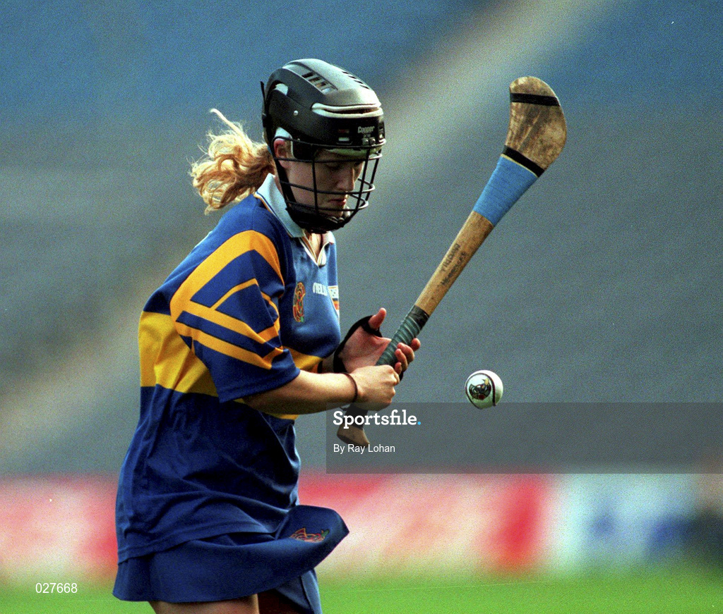 5 September 1999; Caitriona Hennessy of Tipperary during the Bórd na Gaeilge All-Ireland Senior Camogie Championship Final between Tipperary and Kilkenny. Photo by Ray Lohan/Sportsfile
