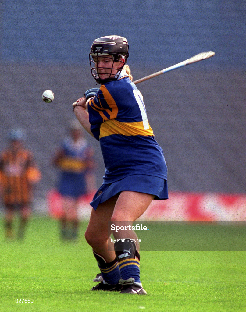 5 September 1999; Caitriona Hennessy of Tipperary during the Bórd na Gaeilge All-Ireland Senior Camogie Championship Final between Tipperary and Kilkenny. Photo by Matt Browne/Sportsfile