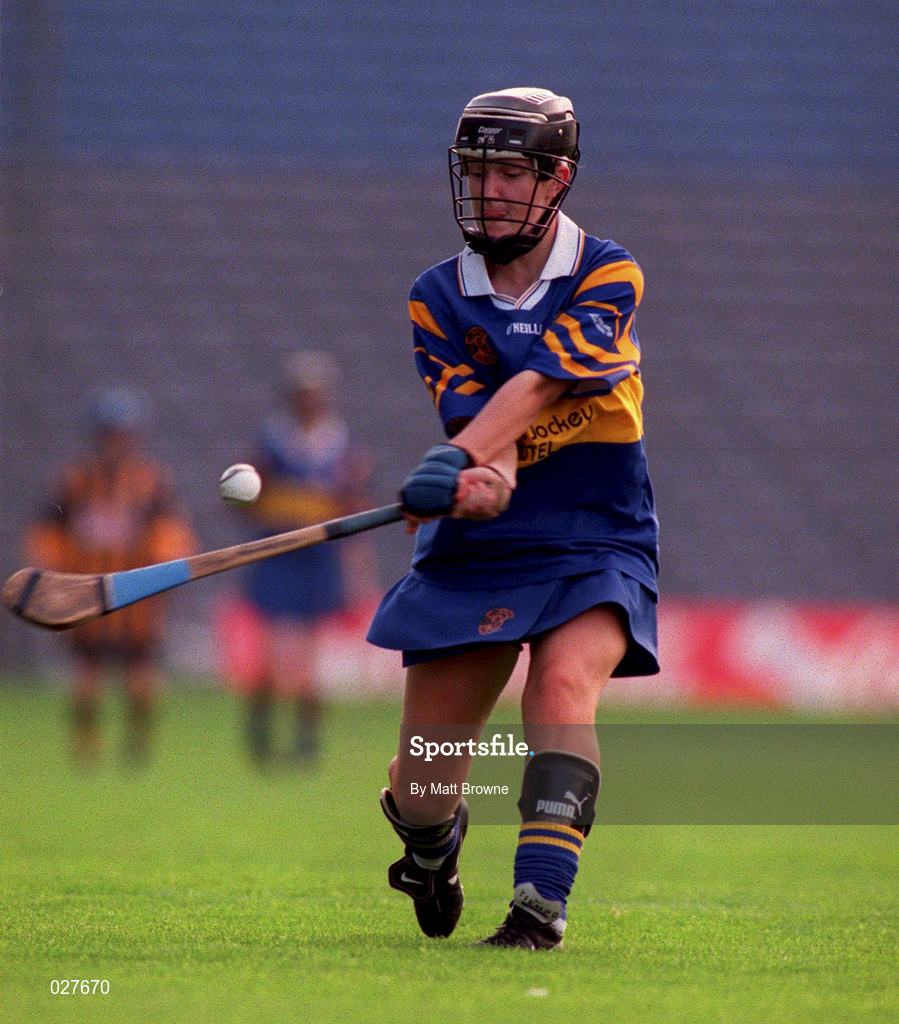 5 September 1999; Caitriona Hennessy of Tipperary during the Bórd na Gaeilge All-Ireland Senior Camogie Championship Final between Tipperary and Kilkenny. Photo by Matt Browne/Sportsfile