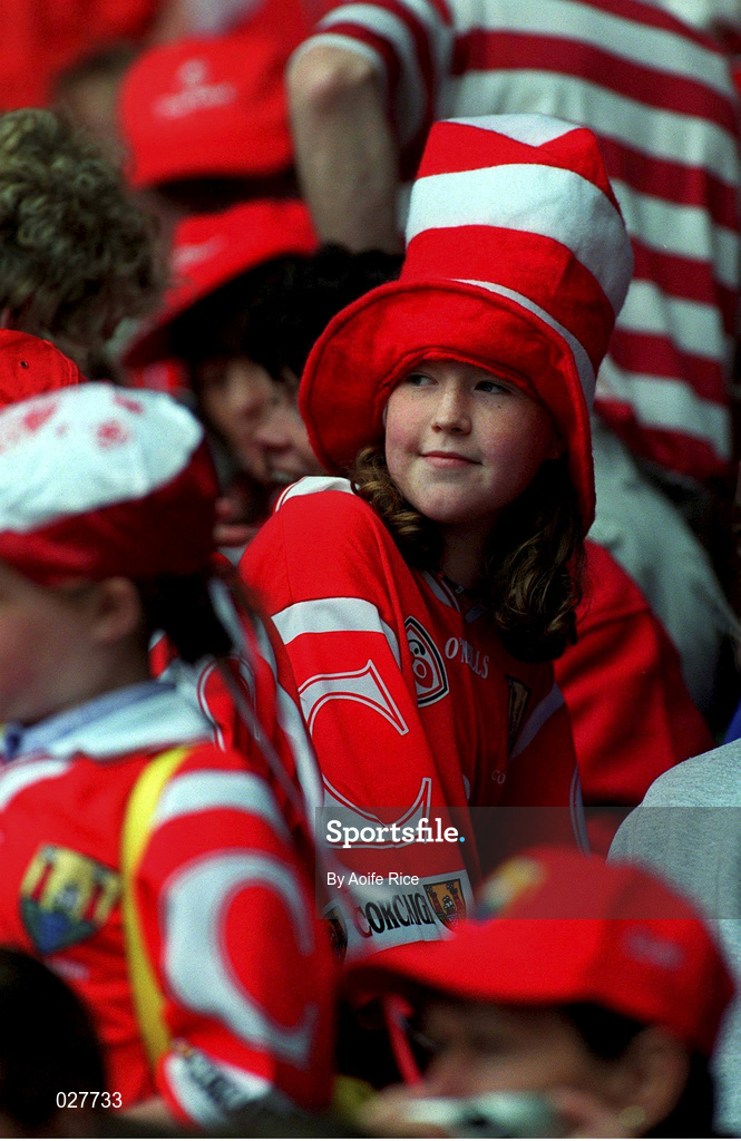 22 August 1999; A Cork supporter during the Bank of Ireland All-Ireland Senior Football Championship Semi-Final match between Cork and Mayo at Croke Park in Dublin. Photo by Aoife Rice/Sportsfile